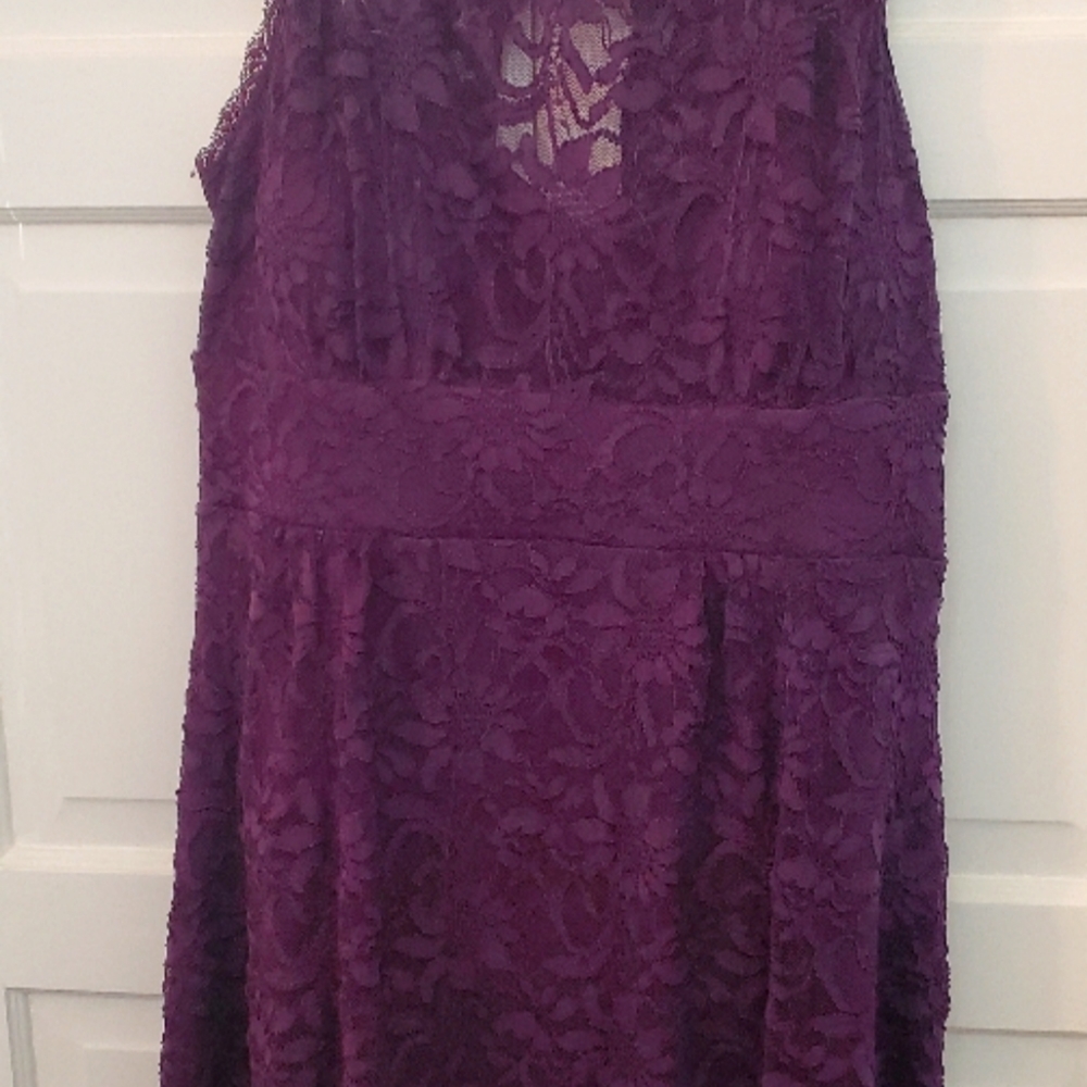 Dressbarn womens purple lace party dress